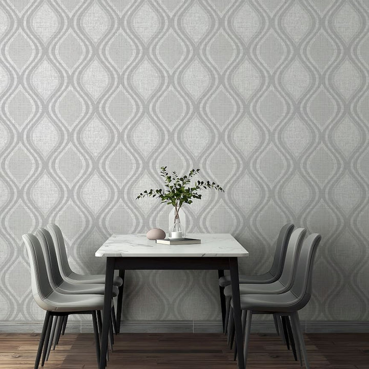  - Arthouse Curve Grey Wallpaper - 295101 - Decor Warehouse