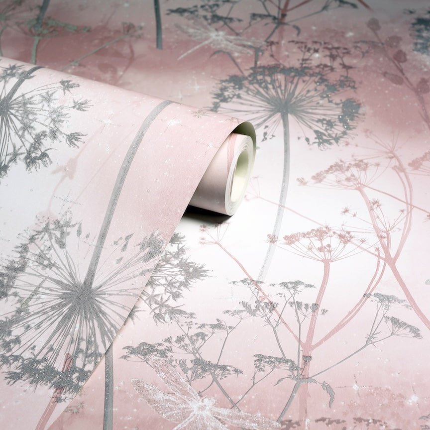 - Arthouse Damselfly Blush Wallpaper - 692305 - Decor Warehouse