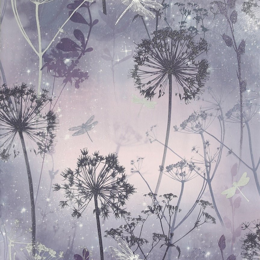  - Arthouse Damselfly Purple Wallpaper - 692306 - Decor Warehouse