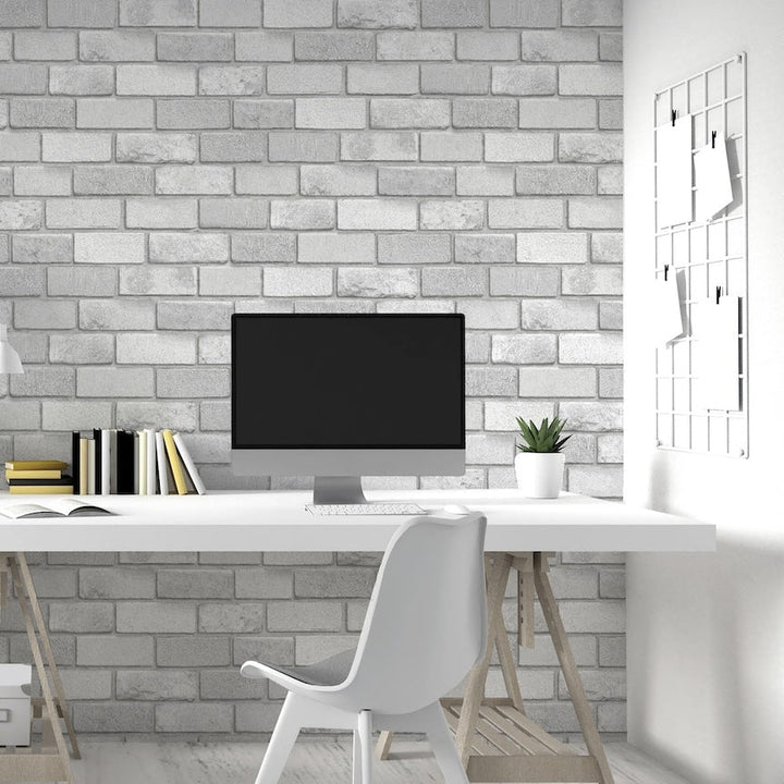  - Arthouse Diamond Brick Silver Wallpaper - 669401 - Decor Warehouse