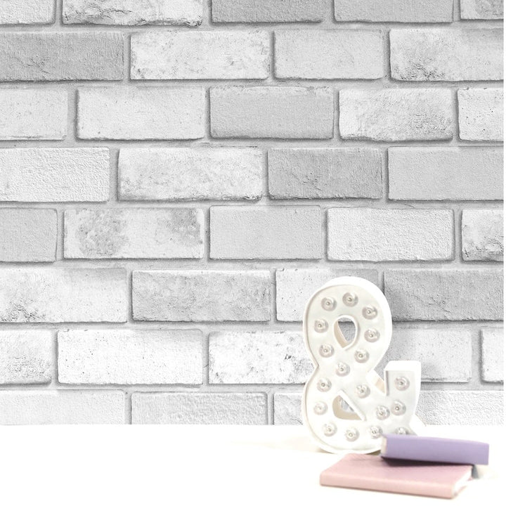  - Arthouse Diamond Brick Silver Wallpaper - 669401 - Decor Warehouse