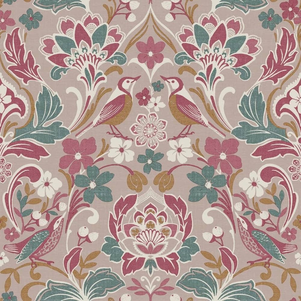  - Arthouse Folk Floral Pink Wallpaper - 100199AH - Decor Warehouse