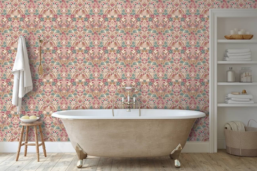 Arthouse Folk Floral Pink Wallpaper - 100199AH