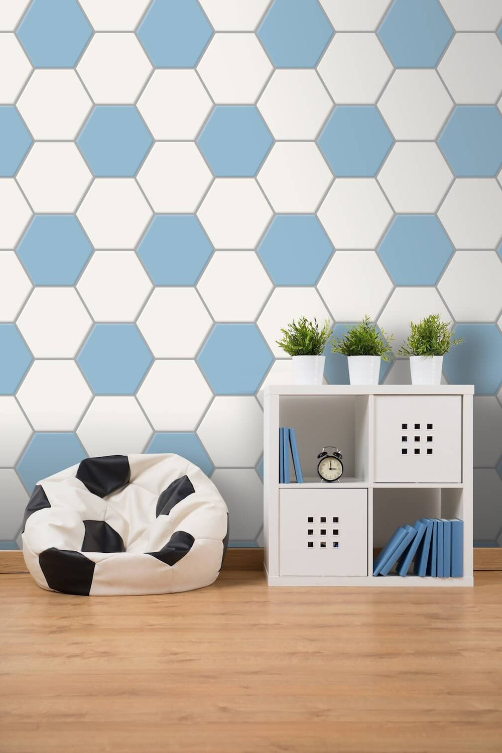 E100212AH - Arthouse - Arthouse Football Goal Light Blue Wallpaper - Decor Warehouse
