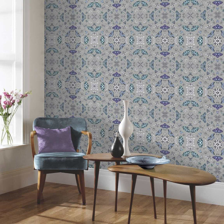 692307 - Arthouse - Arthouse Glitter Bug Silver Wallpaper - Decor Warehouse