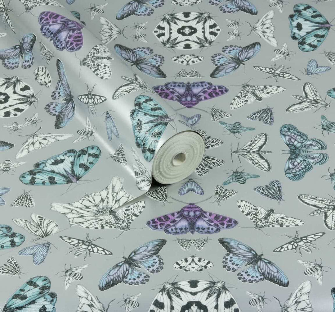 692307 - Arthouse - Arthouse Glitter Bug Silver Wallpaper - Decor Warehouse