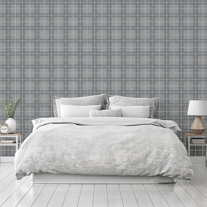  - Arthouse Heritage Check Grey/Silver Wallpaper - 251906 - Decor Warehouse