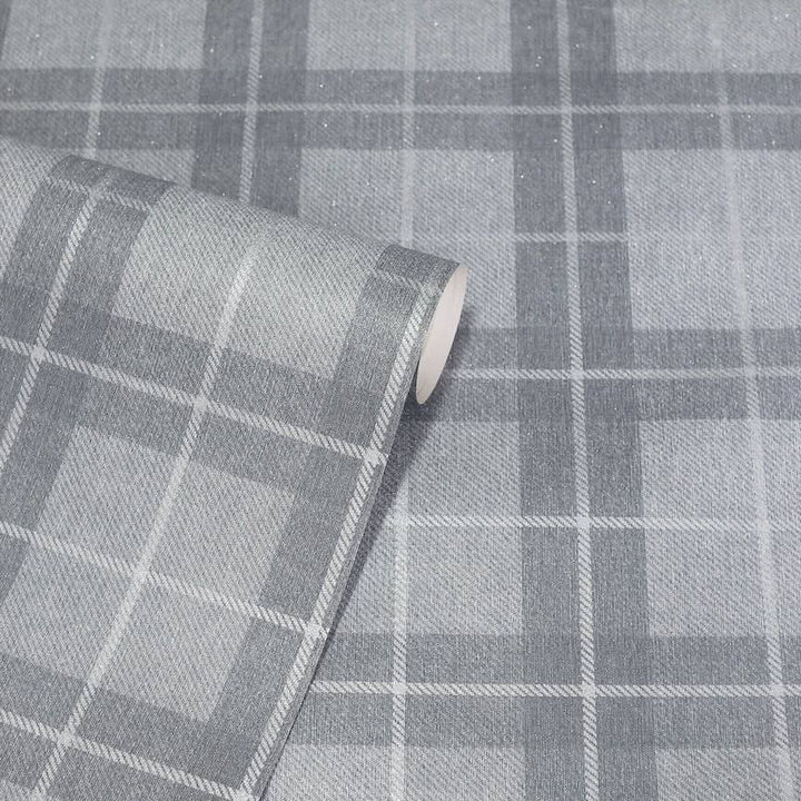  - Arthouse Heritage Check Grey/Silver Wallpaper - 251906 - Decor Warehouse