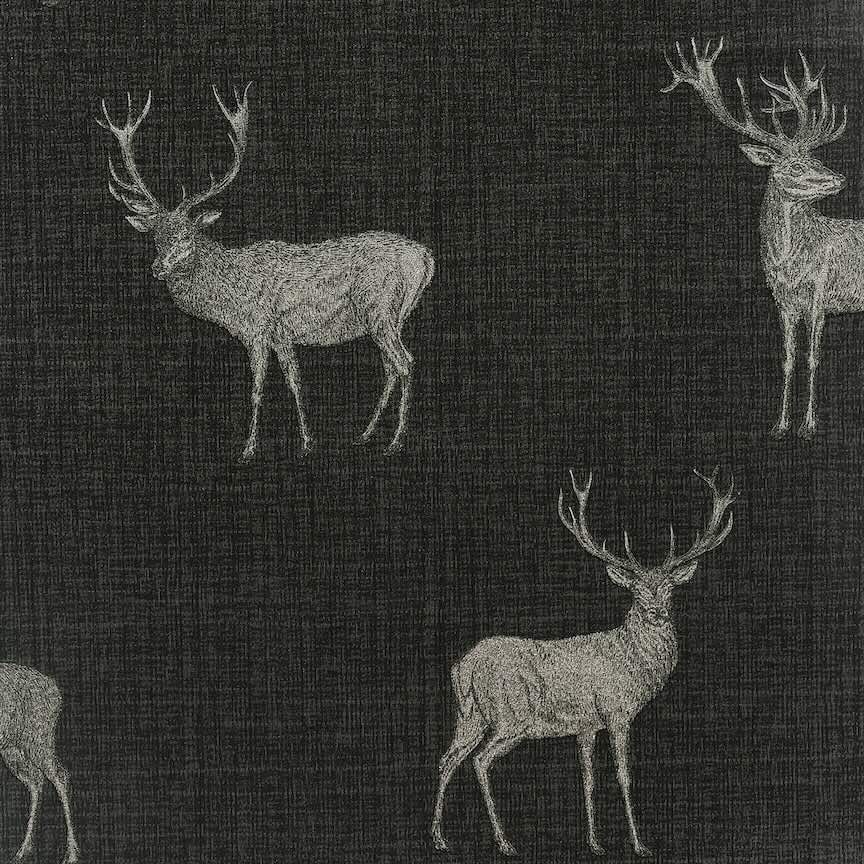  - Arthouse Heritage Stag Charcoal/Copper Wallpaper - 909607 - Decor Warehouse