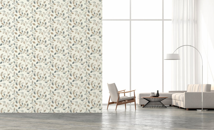  - Arthouse Japandi Leaf Trail Natural Wallpaper - 925405 - Decor Warehouse