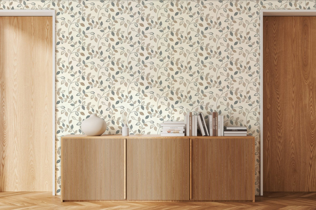  - Arthouse Japandi Leaf Trail Natural Wallpaper - 925405 - Decor Warehouse