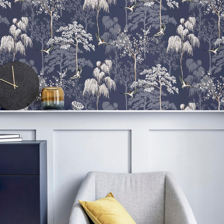 Arthouse Japanese Garden Blue Wallpaper - 908106