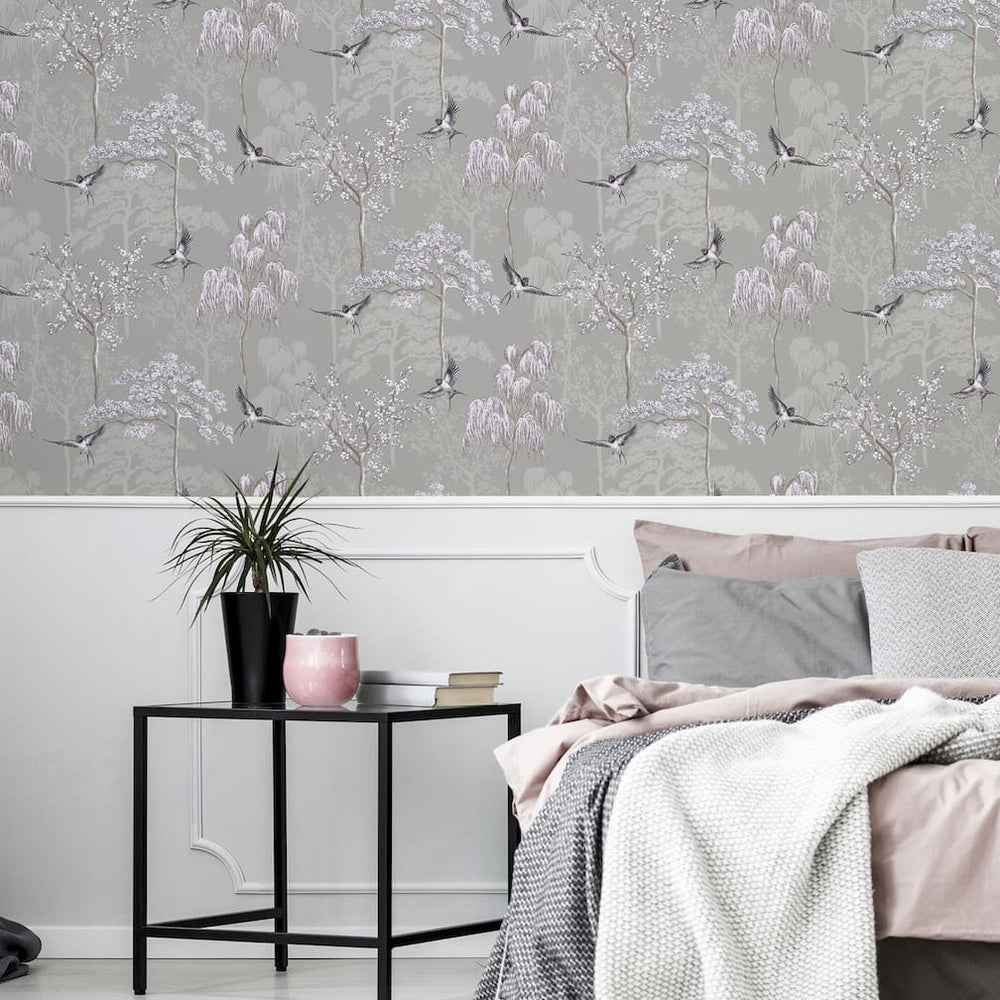 Arthouse Japanese Garden Grey Wallpaper - 908105