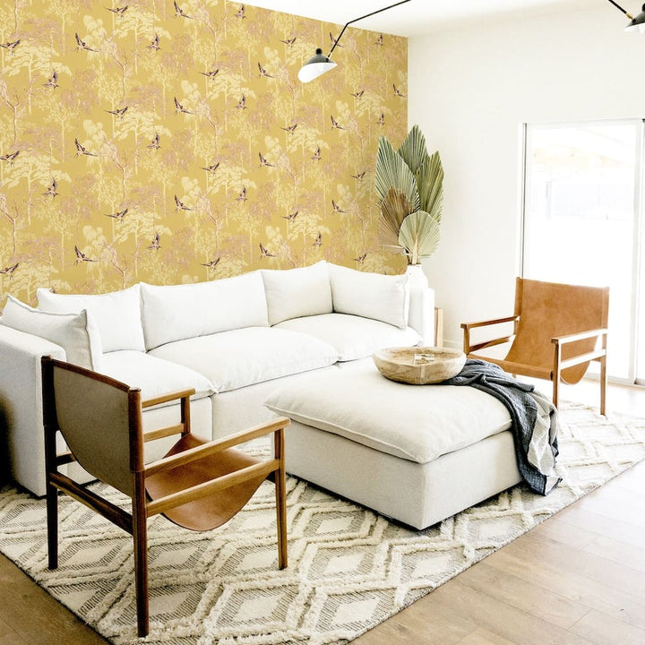 Arthouse Japanese Garden Ochre Wallpaper - 908002