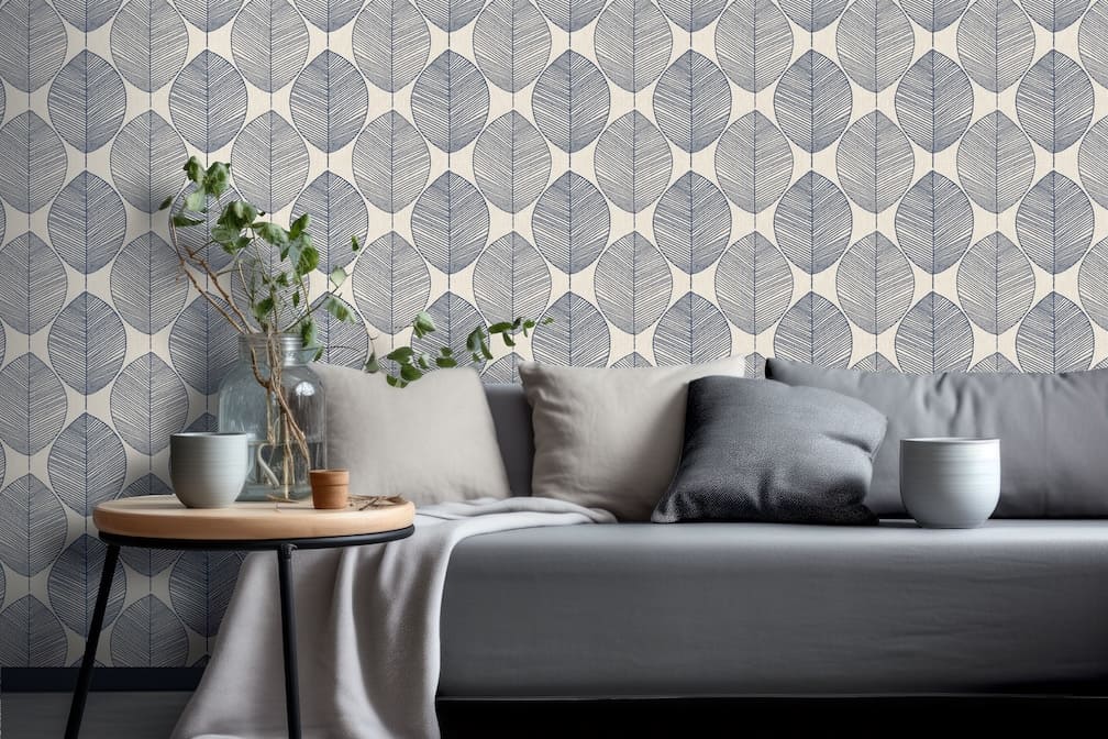 925305 - Arthouse - Arthouse Leaves Blue Wallpaper - Decor Warehouse