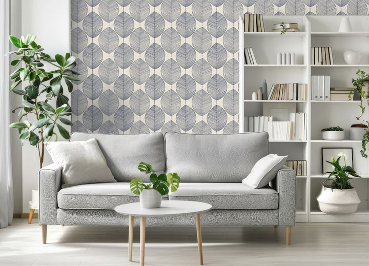 925305 - Arthouse - Arthouse Leaves Blue Wallpaper - Decor Warehouse