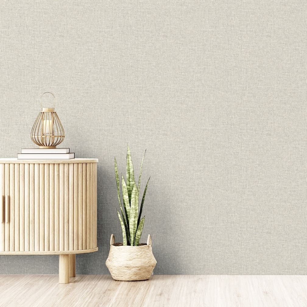 Arthouse Linen Texture Natural Wallpaper - 901704
