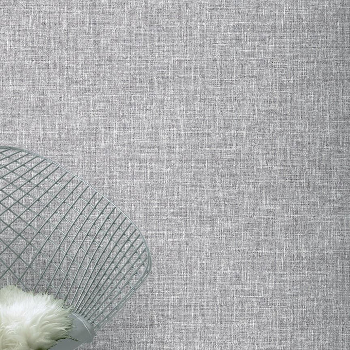  - Arthouse Luxe Hessian Mid Grey Wallpaper - 295400 - Decor Warehouse
