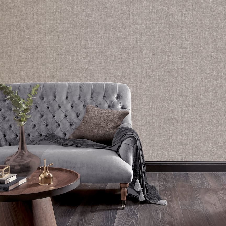 - Arthouse Luxe Hessian Mink Wallpaper - 295401 - Decor Warehouse