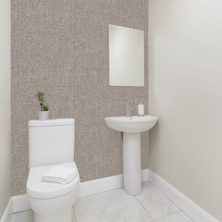  - Arthouse Luxe Hessian Mink Wallpaper - 295401 - Decor Warehouse