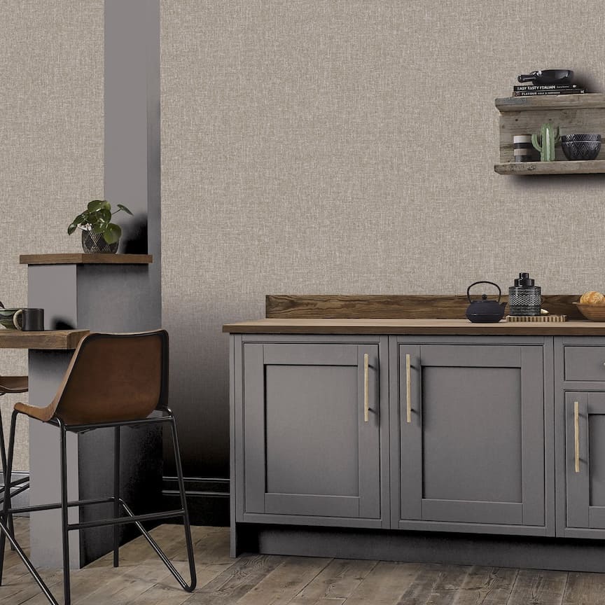  - Arthouse Luxe Hessian Mink Wallpaper - 295401 - Decor Warehouse