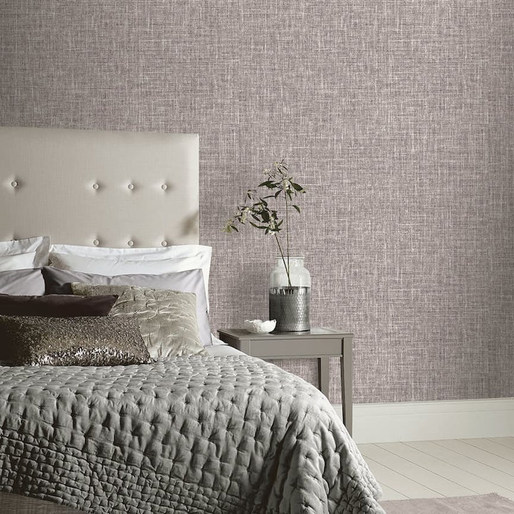  - Arthouse Luxe Hessian Mink Wallpaper - 295401 - Decor Warehouse