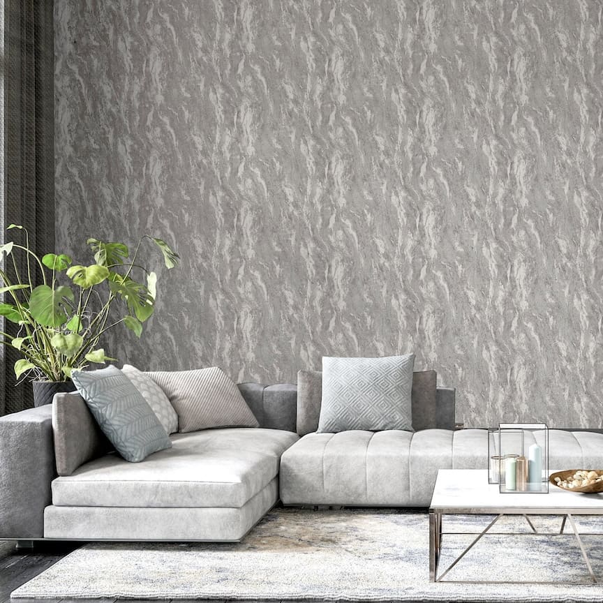  - Arthouse Luxe Texture Pewter Wallpaper - 299102 - Decor Warehouse