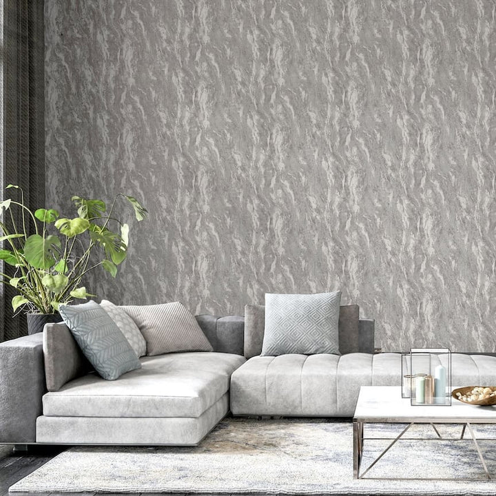  - Arthouse Luxe Texture Pewter Wallpaper - 299102 - Decor Warehouse