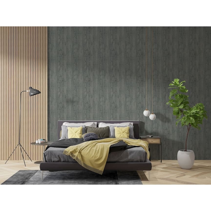  - Arthouse Luxe Timber Silver Wallpaper - 100090AH - Decor Warehouse
