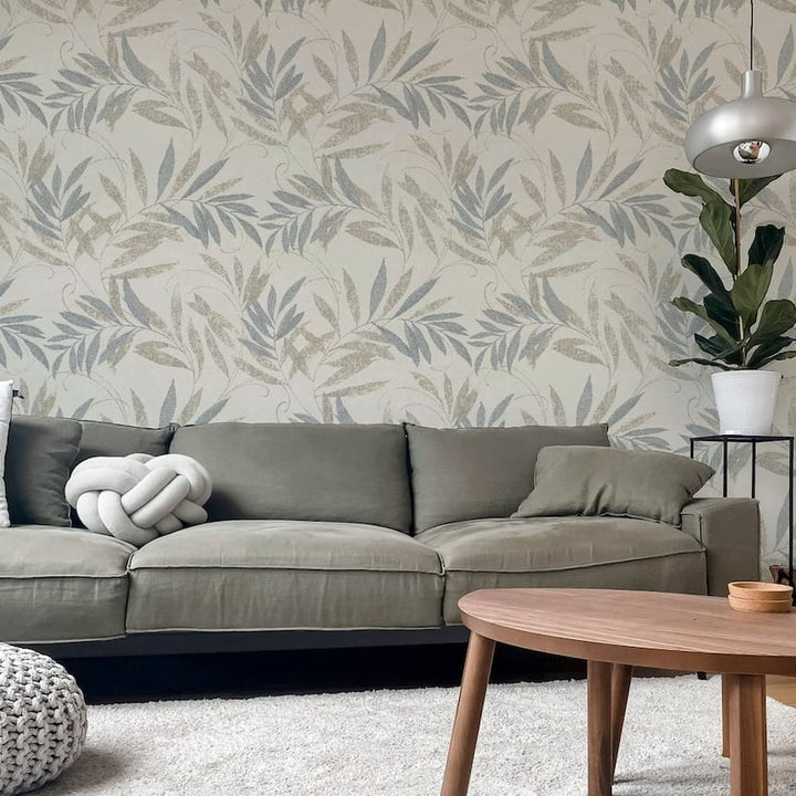  - Arthouse Luxury Leaf Natural Grey Wallpaper - 299300 - Decor Warehouse