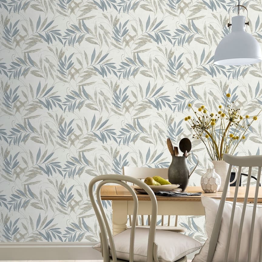  - Arthouse Luxury Leaf Natural Grey Wallpaper - 299300 - Decor Warehouse