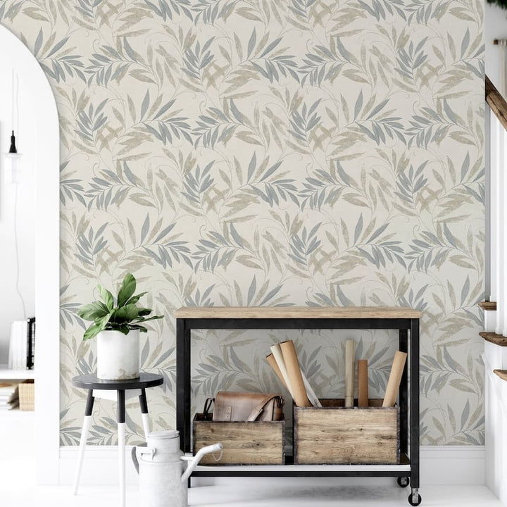  - Arthouse Luxury Leaf Natural Grey Wallpaper - 299300 - Decor Warehouse