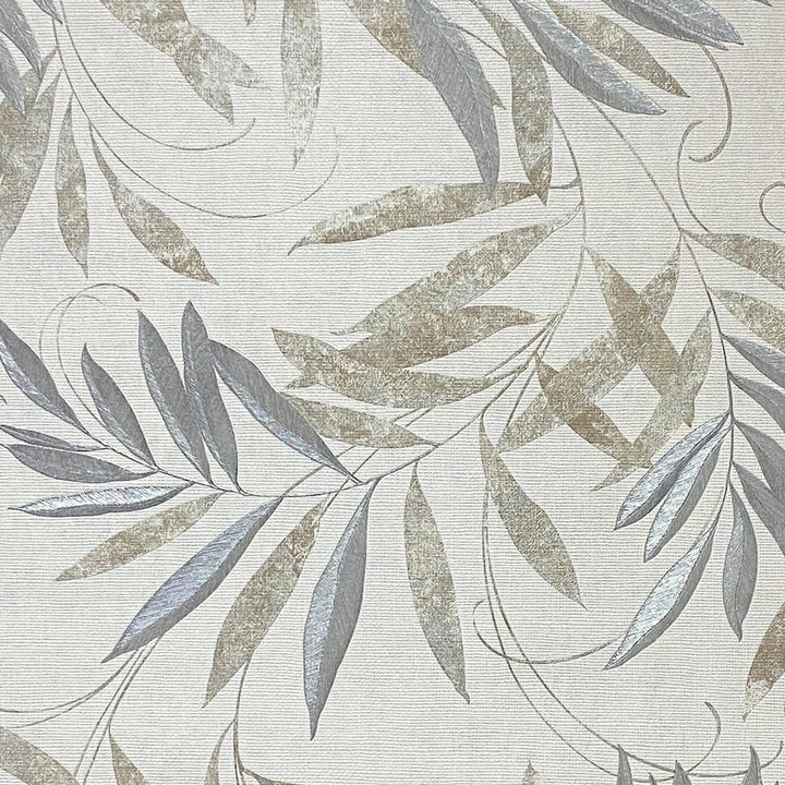  - Arthouse Luxury Leaf Natural Grey Wallpaper - 299300 - Decor Warehouse