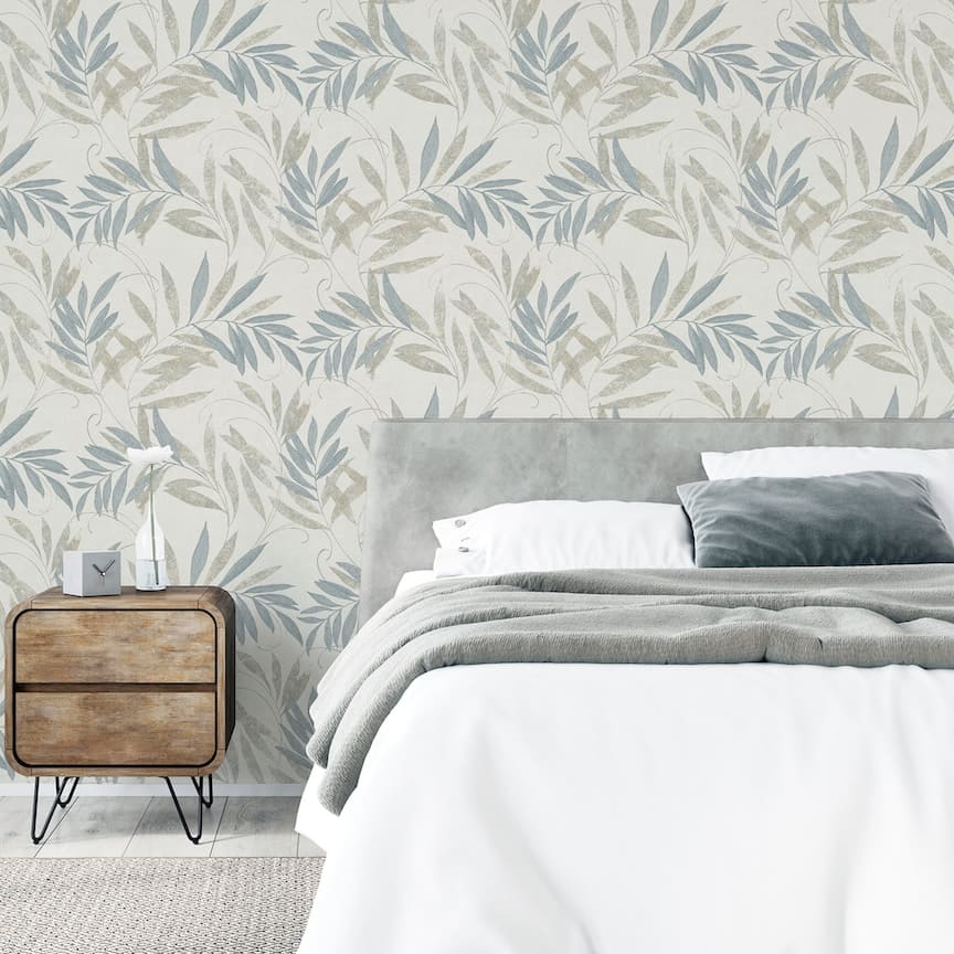  - Arthouse Luxury Leaf Natural Grey Wallpaper - 299300 - Decor Warehouse
