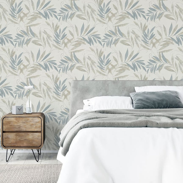 - Arthouse Luxury Leaf Natural Grey Wallpaper - 299300 - Decor Warehouse