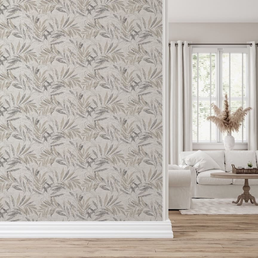  - Arthouse Luxury Leaf Soft Silver Wallpaper - 299302 - Decor Warehouse