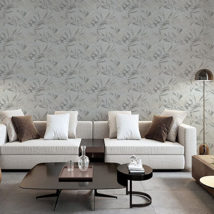  - Arthouse Luxury Leaf Soft Silver Wallpaper - 299302 - Decor Warehouse
