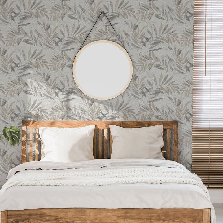  - Arthouse Luxury Leaf Soft Silver Wallpaper - 299302 - Decor Warehouse