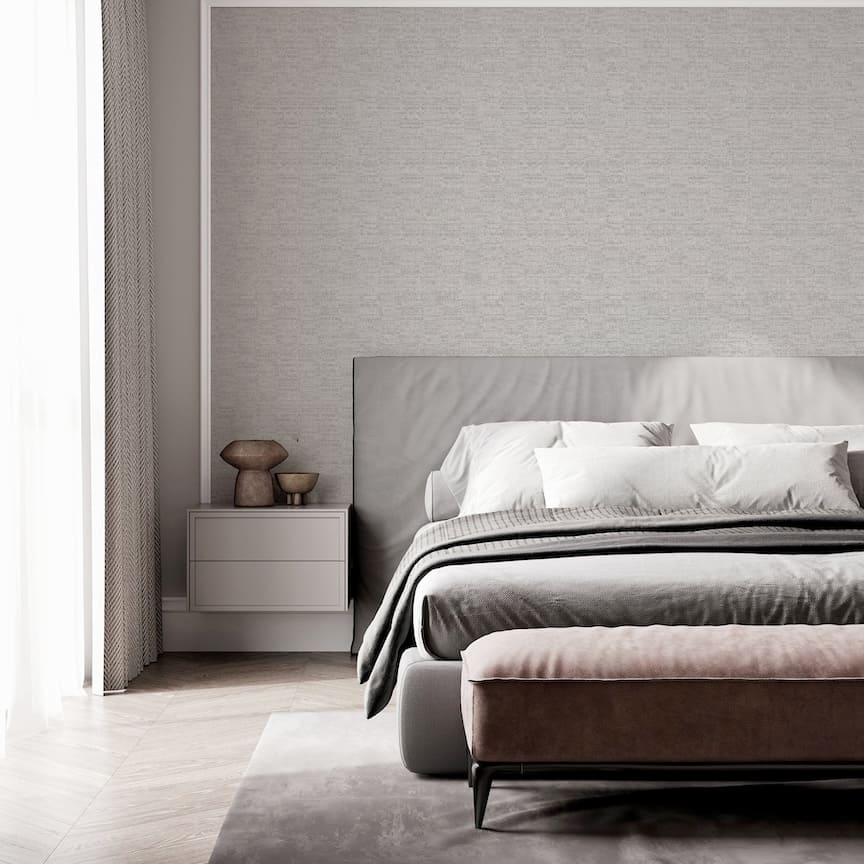  - Arthouse Luxury Plain Soft Silver Wallpaper - 299307 - Decor Warehouse