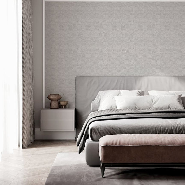  - Arthouse Luxury Plain Soft Silver Wallpaper - 299307 - Decor Warehouse