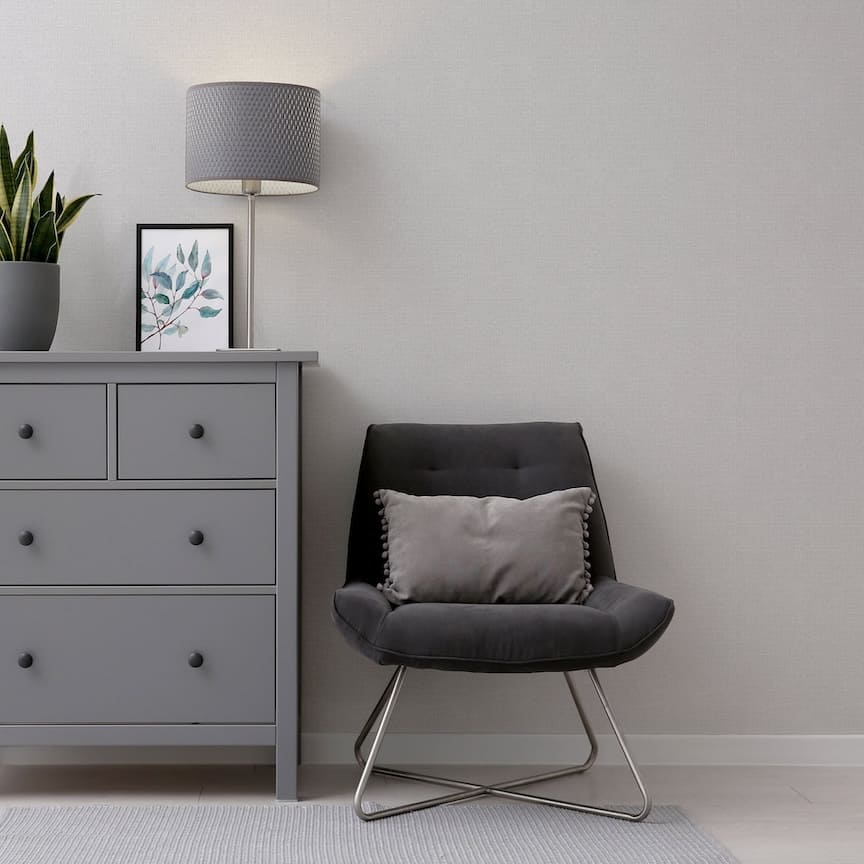  - Arthouse Luxury Plain Soft Silver Wallpaper - 299307 - Decor Warehouse