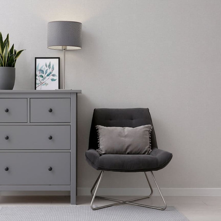  - Arthouse Luxury Plain Soft Silver Wallpaper - 299307 - Decor Warehouse