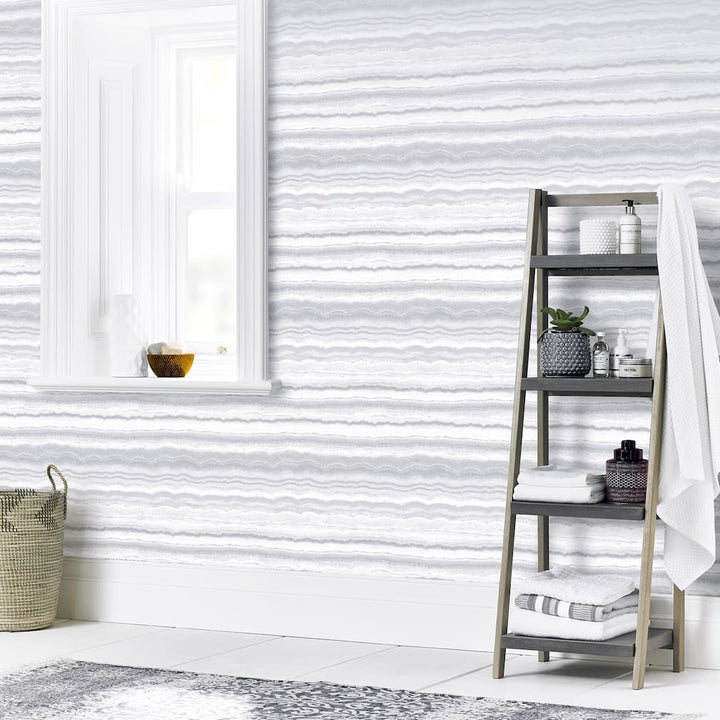  - Arthouse Mineral White & Silver Wallpaper - 904004 - Decor Warehouse