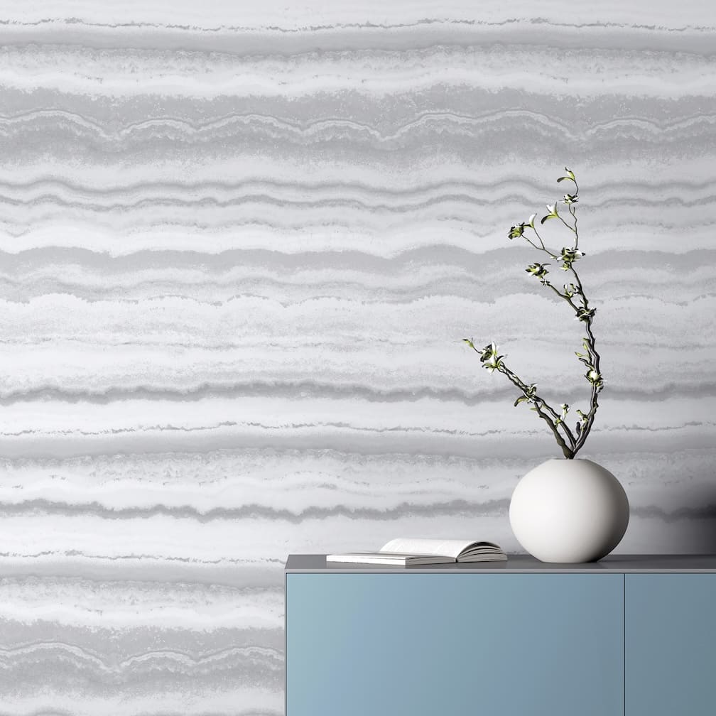  - Arthouse Mineral White & Silver Wallpaper - 904004 - Decor Warehouse