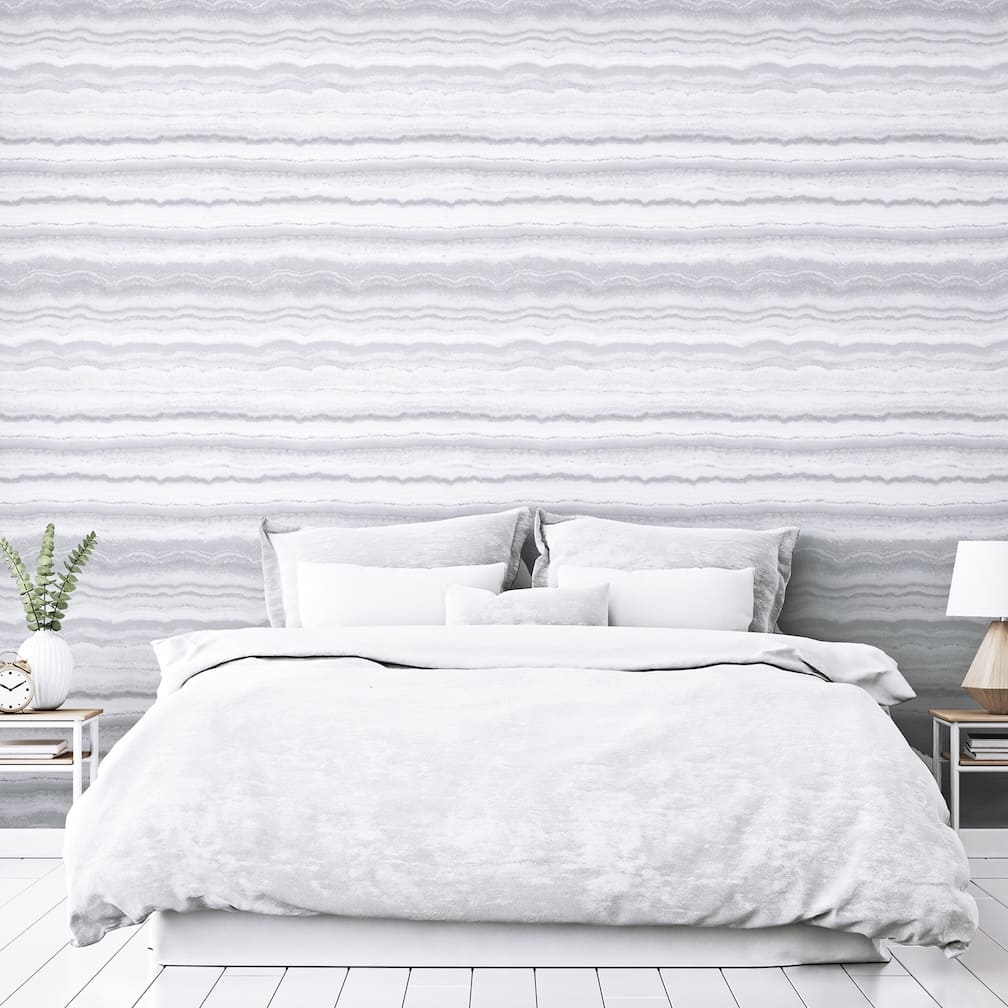  - Arthouse Mineral White & Silver Wallpaper - 904004 - Decor Warehouse