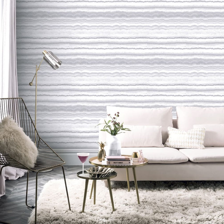  - Arthouse Mineral White & Silver Wallpaper - 904004 - Decor Warehouse