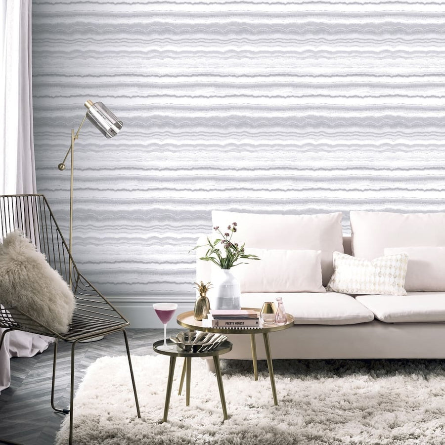  - Arthouse Mineral White & Silver Wallpaper - 904004 - Decor Warehouse