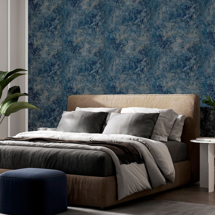  - Arthouse Modern Raffia Navy & Natural Wallpaper - 298602 - Decor Warehouse