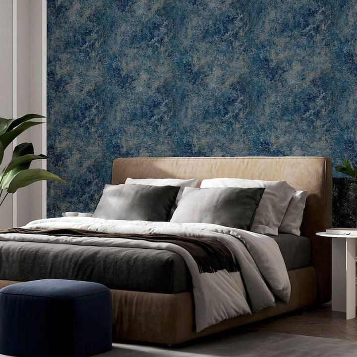  - Arthouse Modern Raffia Navy & Natural Wallpaper - 298602 - Decor Warehouse