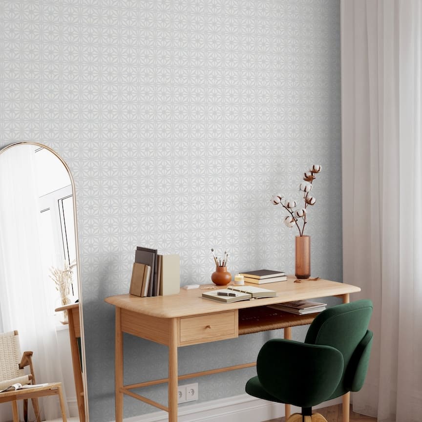  - Arthouse Moorish Mosaic Light Grey and Silver Wallpaper - 100112AH - Decor Warehouse